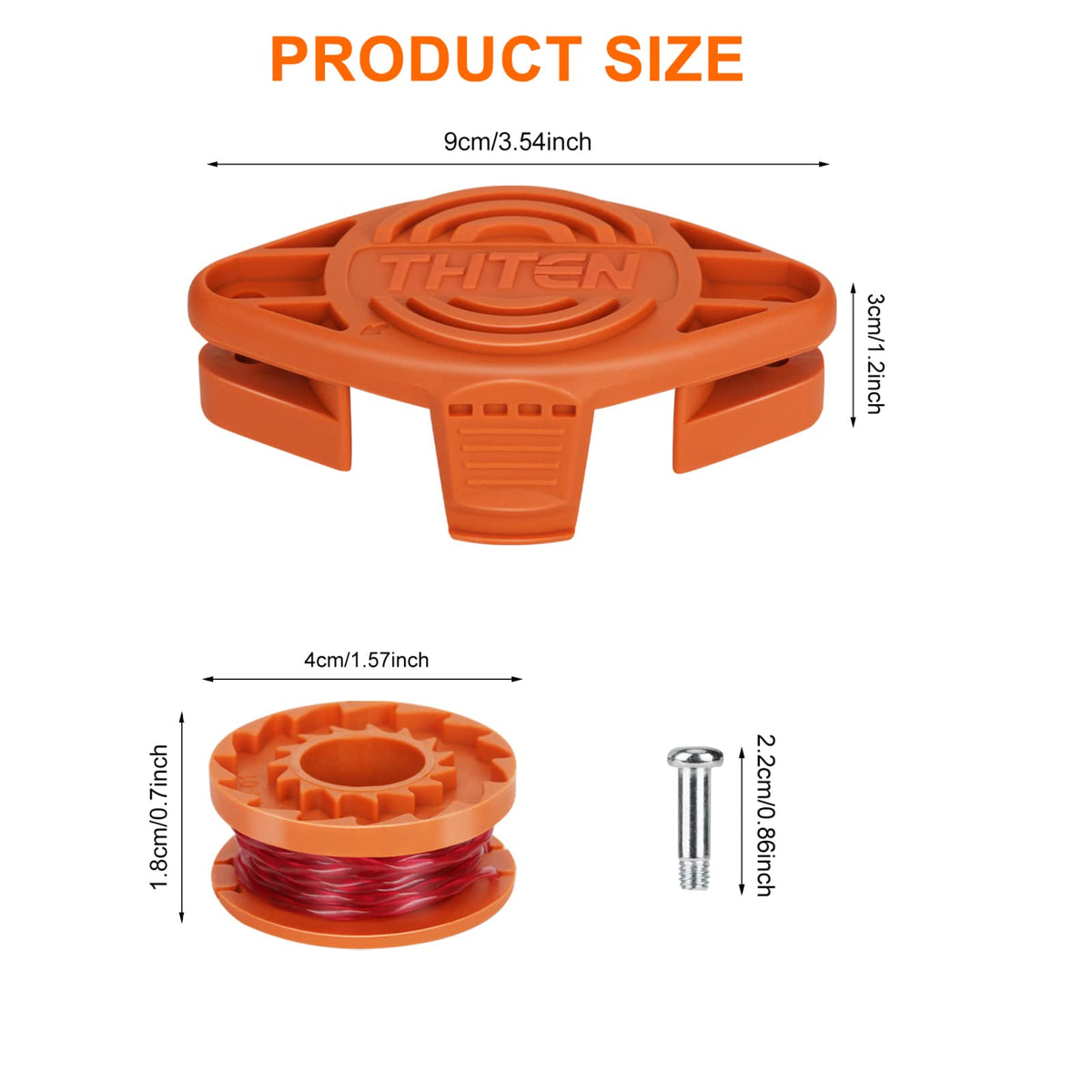 THTEN Worx-compatible trimmer head WG180 fits securely for smooth trimming
