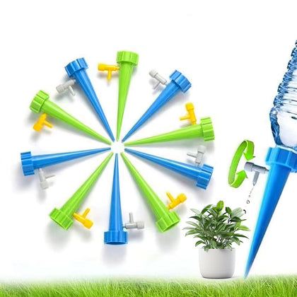 ThumlianYo automatic spike with adjustable drip flow for precise indoor plant hydration.