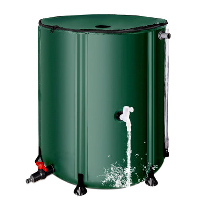 THUNDERBAY 53-gallon collapsible rain barrel ready for rainwater collection.
