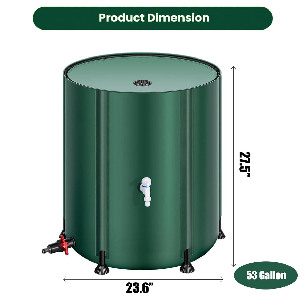 THUNDERBAY downspout rain water collection barrel aids irrigation and cleaning.