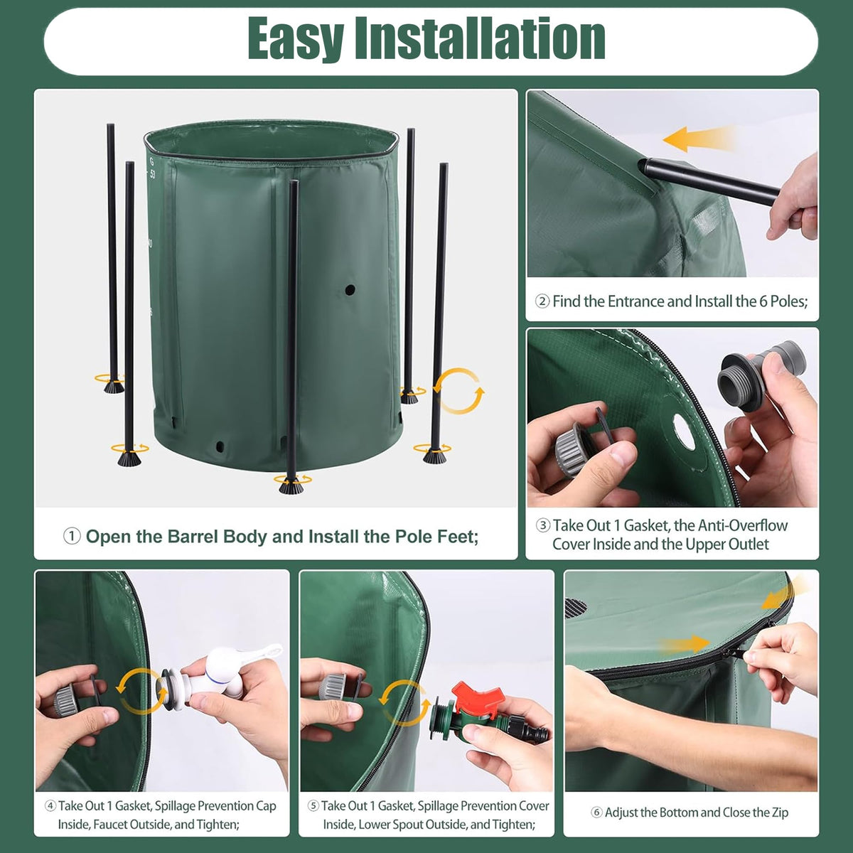 THUNDERBAY premium PVC rain barrel offers durable outdoor storage.