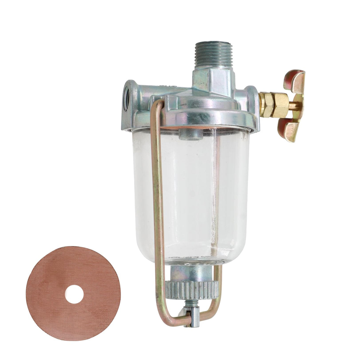 THUNDERMINGO fuel sediment bowl for Massey Ferguson 135, ready for fuel filtration.