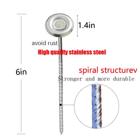 Thunia stainless steel RV carpet stakes with washers stabilize tents and mats.