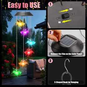 Thyle 82 cm solar wind chime provides easy outdoor decoration