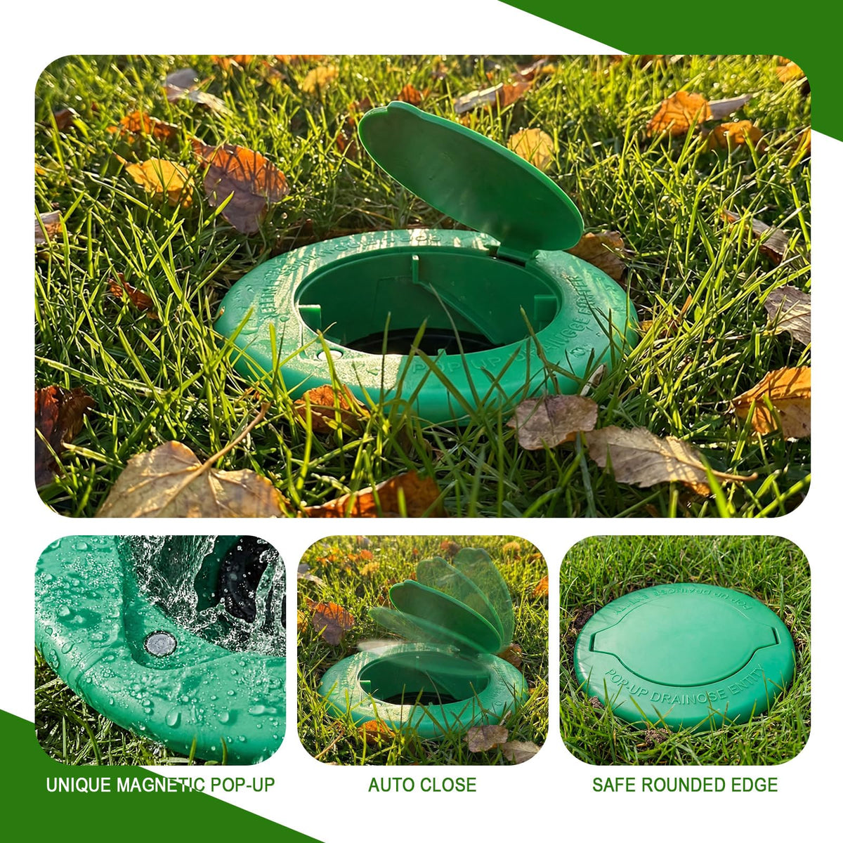 Thyle debris protection drain emitter blocks leaves and dirt entry.