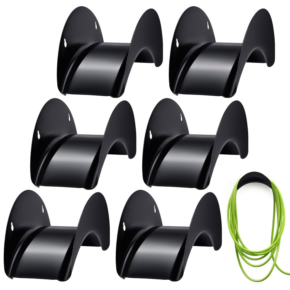 Thyle garden hose holder wall-mount black keeps hoses off the ground for easy access.