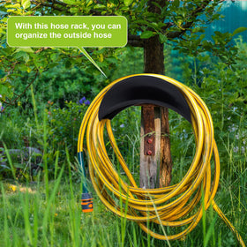 Thyle garden hose holder keeps yard tidy and accessible.