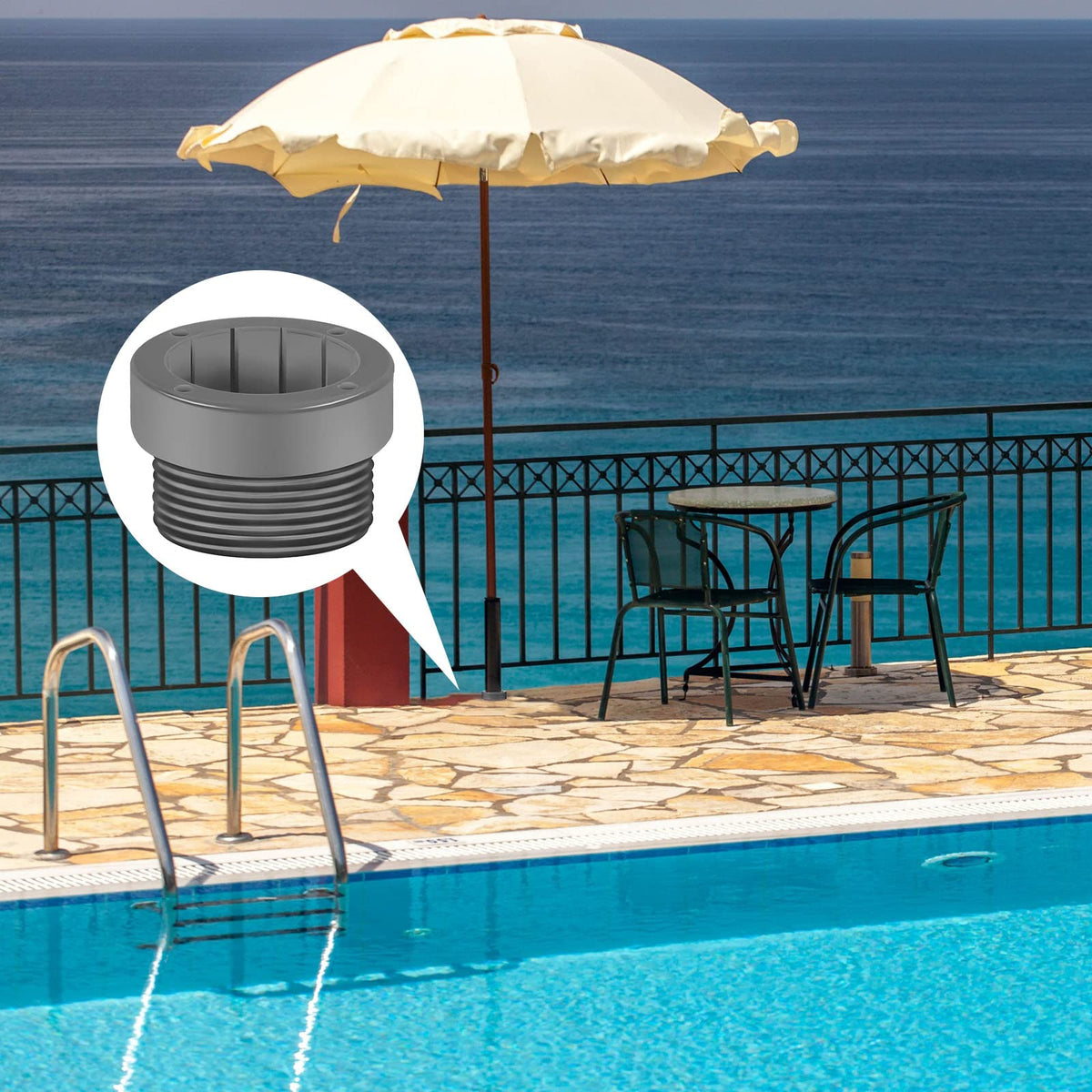 Versatile stabilizer sleeve suitable for pool, patio, and beach umbrellas