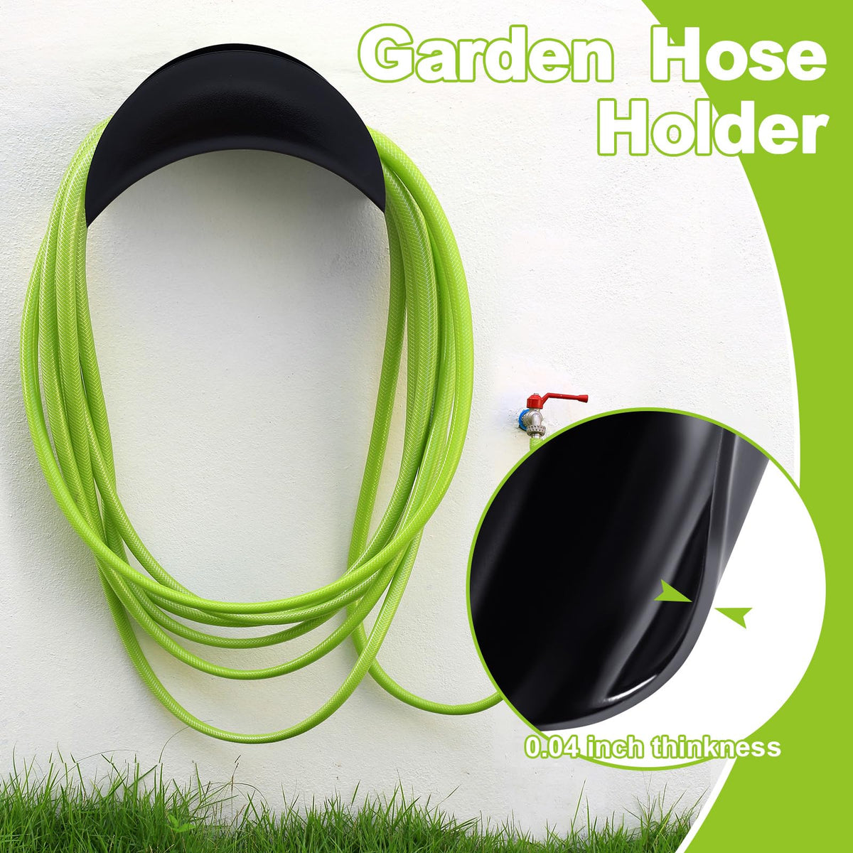 Thyle rustproof outdoor hose rack helps extend hose life by preventing sag.