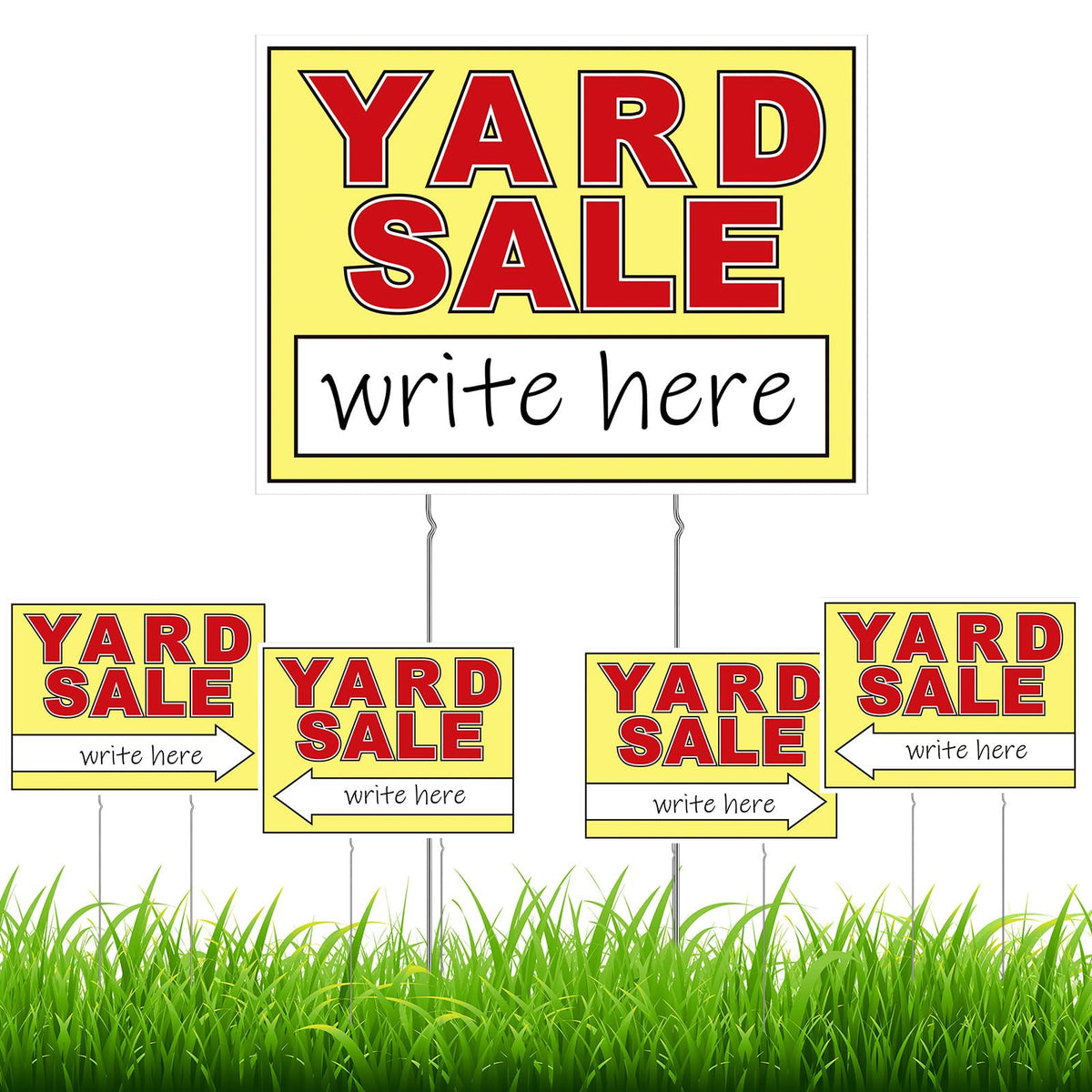 Thyle yard sale sign 12x16 red double-sided for clear notes to buyers