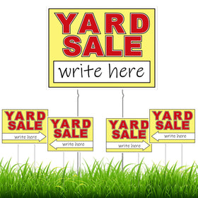 Thyle yard sale sign 12x16 red double-sided for clear notes to buyers