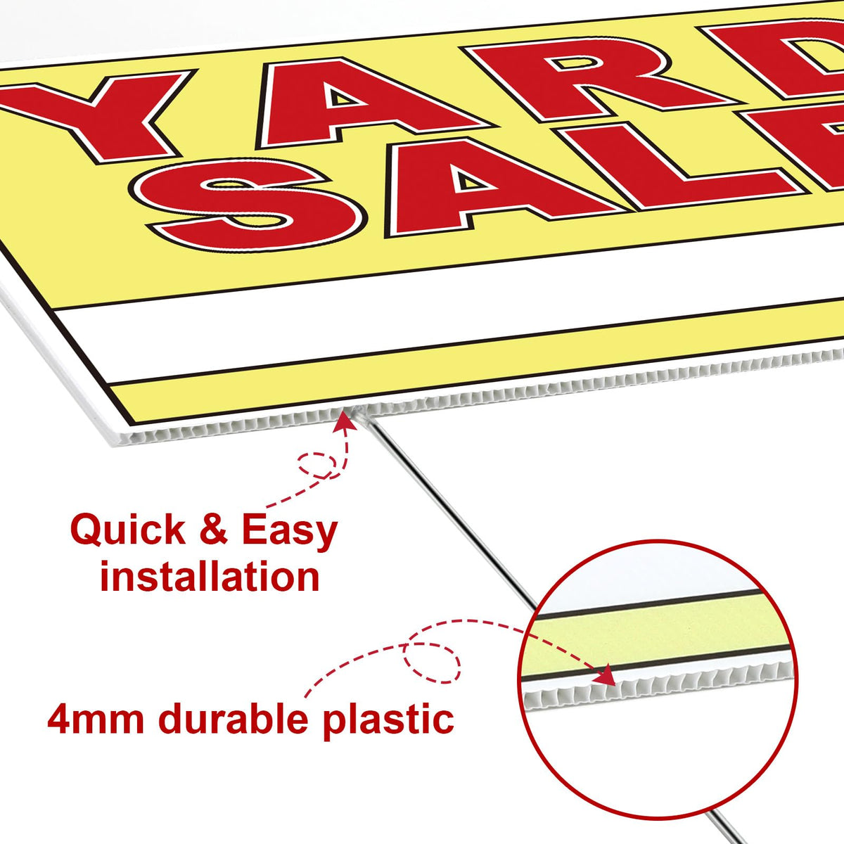 Thyle left arrow yellow sign guides customers to your sale