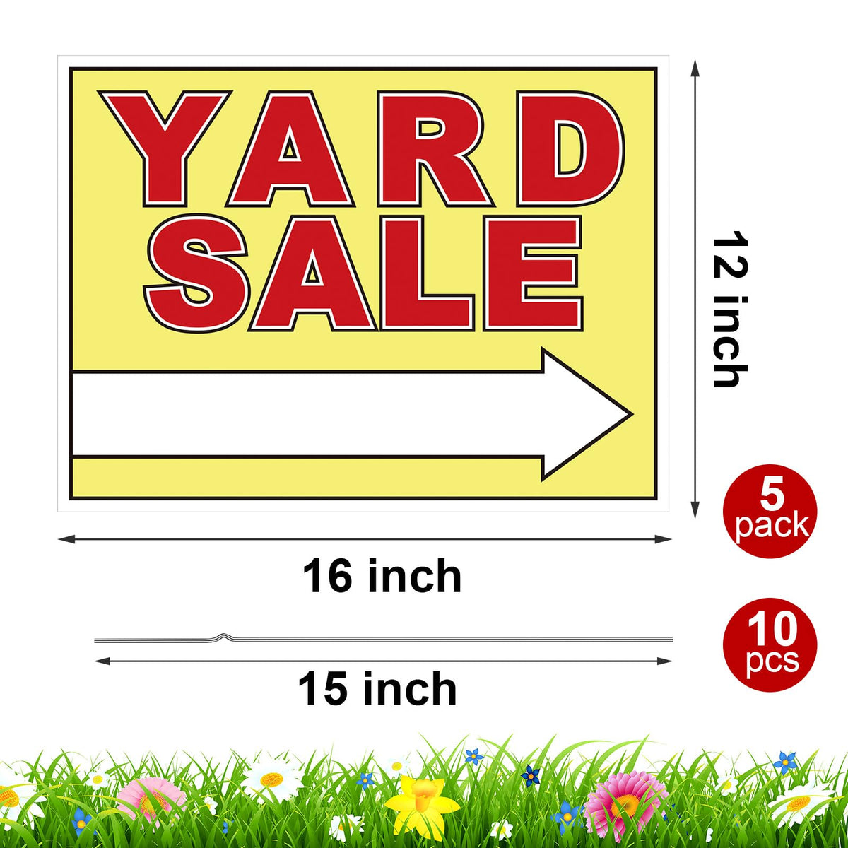 Thyle iron stake tall stand supports signs firmly outdoors