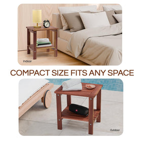 THYOI warm dark brown finish highlights natural wood grain.