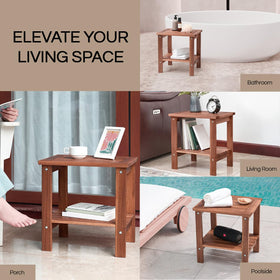 THYOI weather-resistant acacia wood stands up to sun and rain.