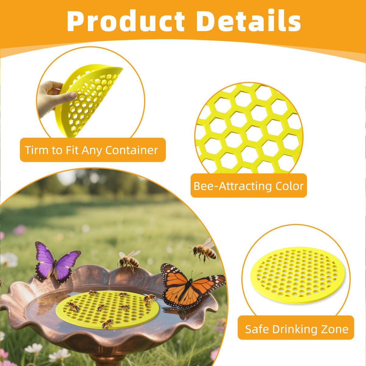 Tiaforza bee bath with safe landing platform for bees.