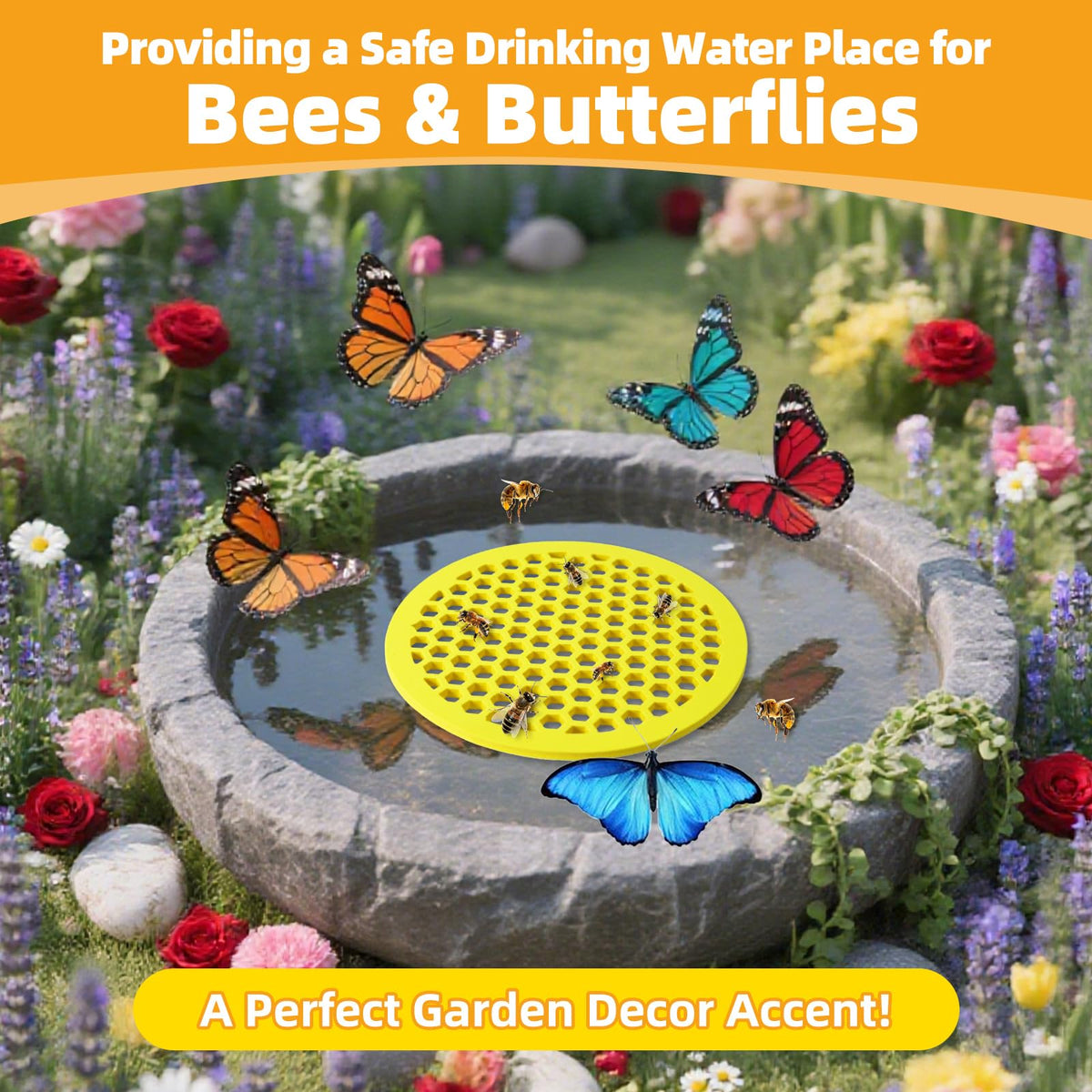 Tiaforza butterfly feeder attracts pollinators to your garden.