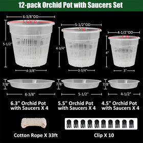 Tialero 5.5in orchid pot with saucer for neat, stable repotting