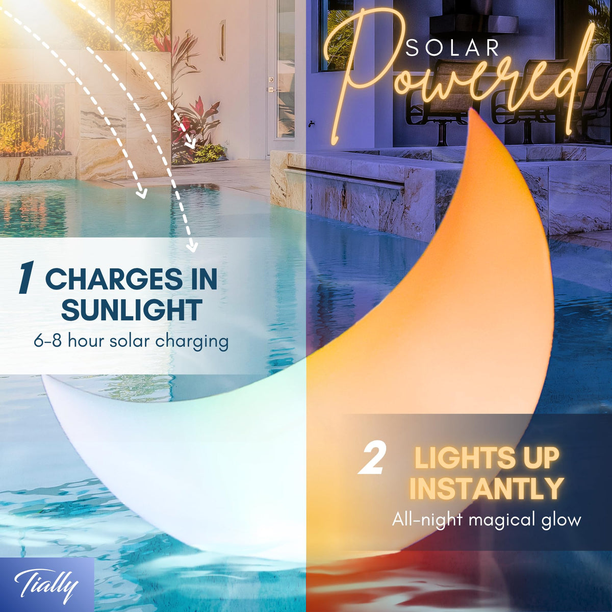 TIALLY crescent moon lights with three patterns for varied ambiance