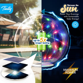 TIALLY Fairy Solar Floating Pool Light illuminates pool edge for night swimming