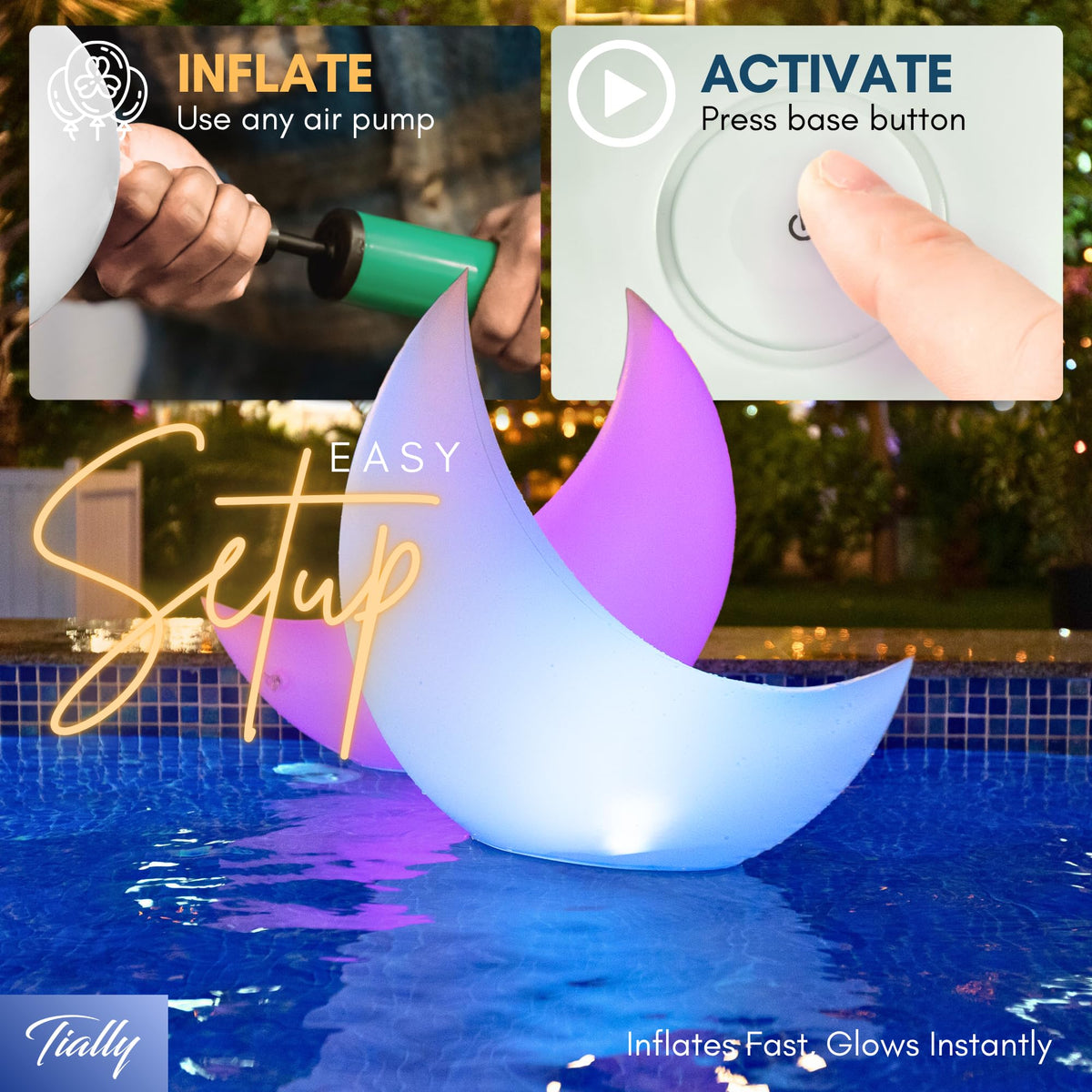 TIALLY multicolor LED cycle lights for eleven color options in pools