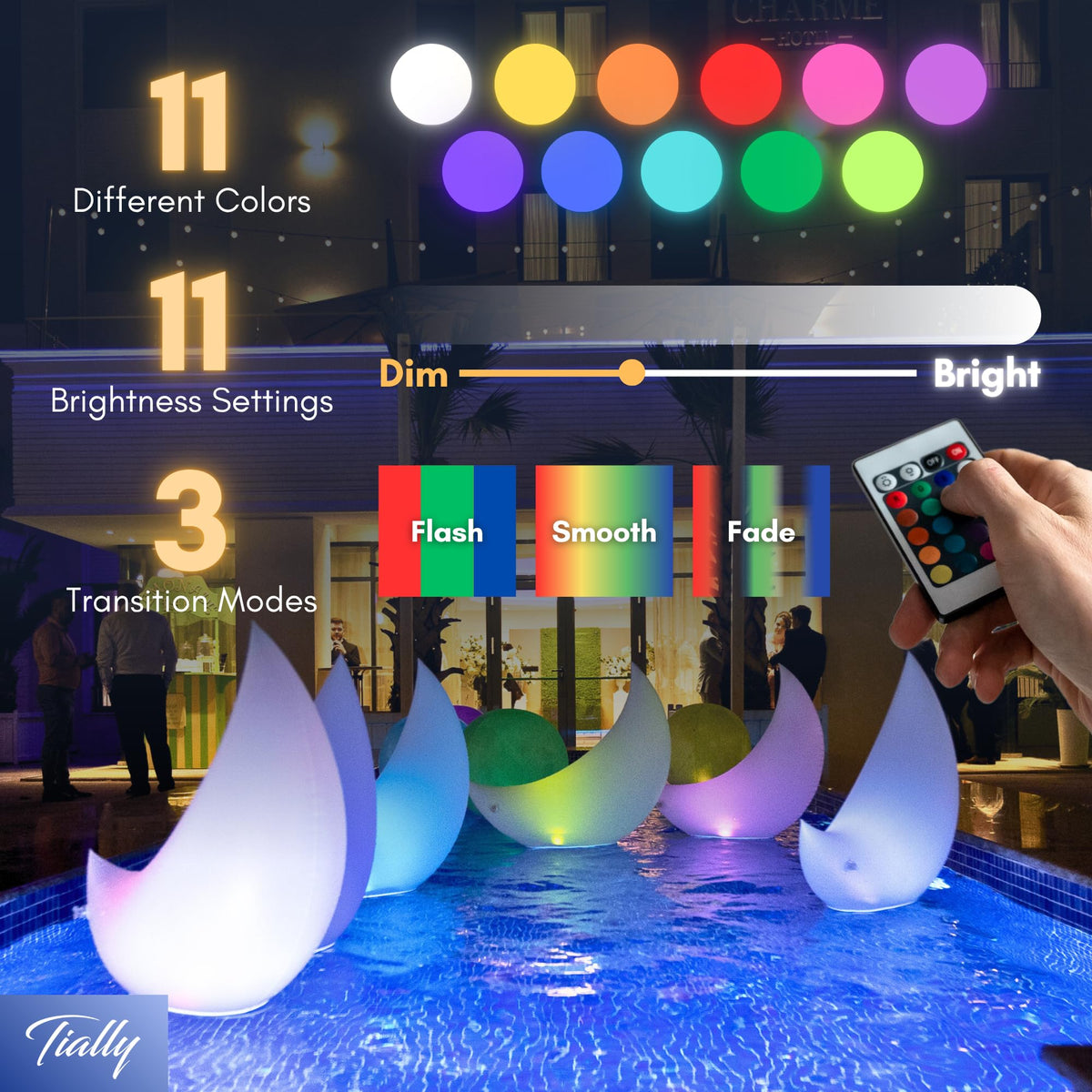 TIALLY wedding pool decor lights adding romantic sparkle