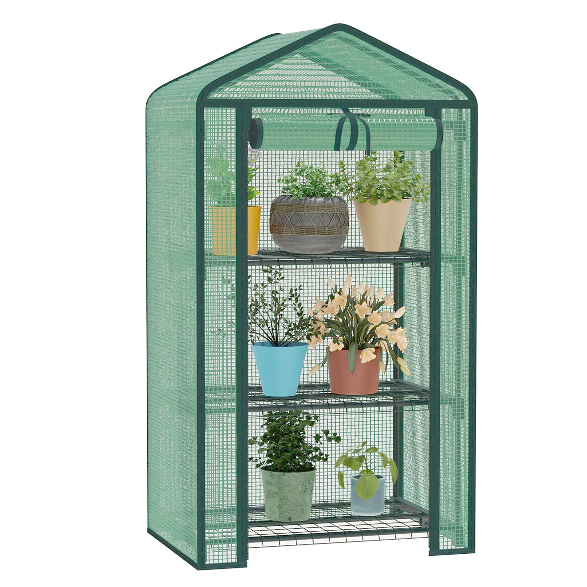 TianC beauty greenhouse 3-tier steel frame for indoor or outdoor use.