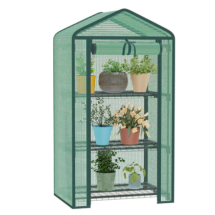TianC beauty greenhouse 3-tier steel frame for indoor or outdoor use.