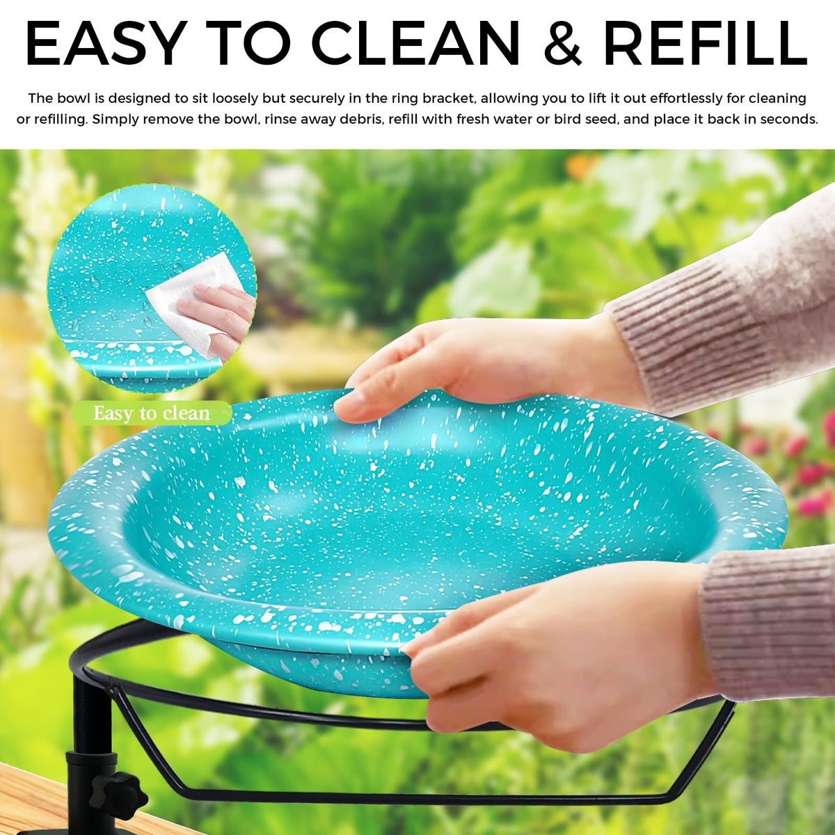 TIANCENTRAL H removable bowl for easy cleaning and quick refills.