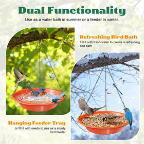TIANCENTRAL H hanging bowl design stays level for safe bird bathing