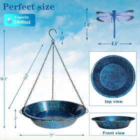 TIANCENTRAL H hanging bird bath suits patios, balconies, and gardens with natural charm.