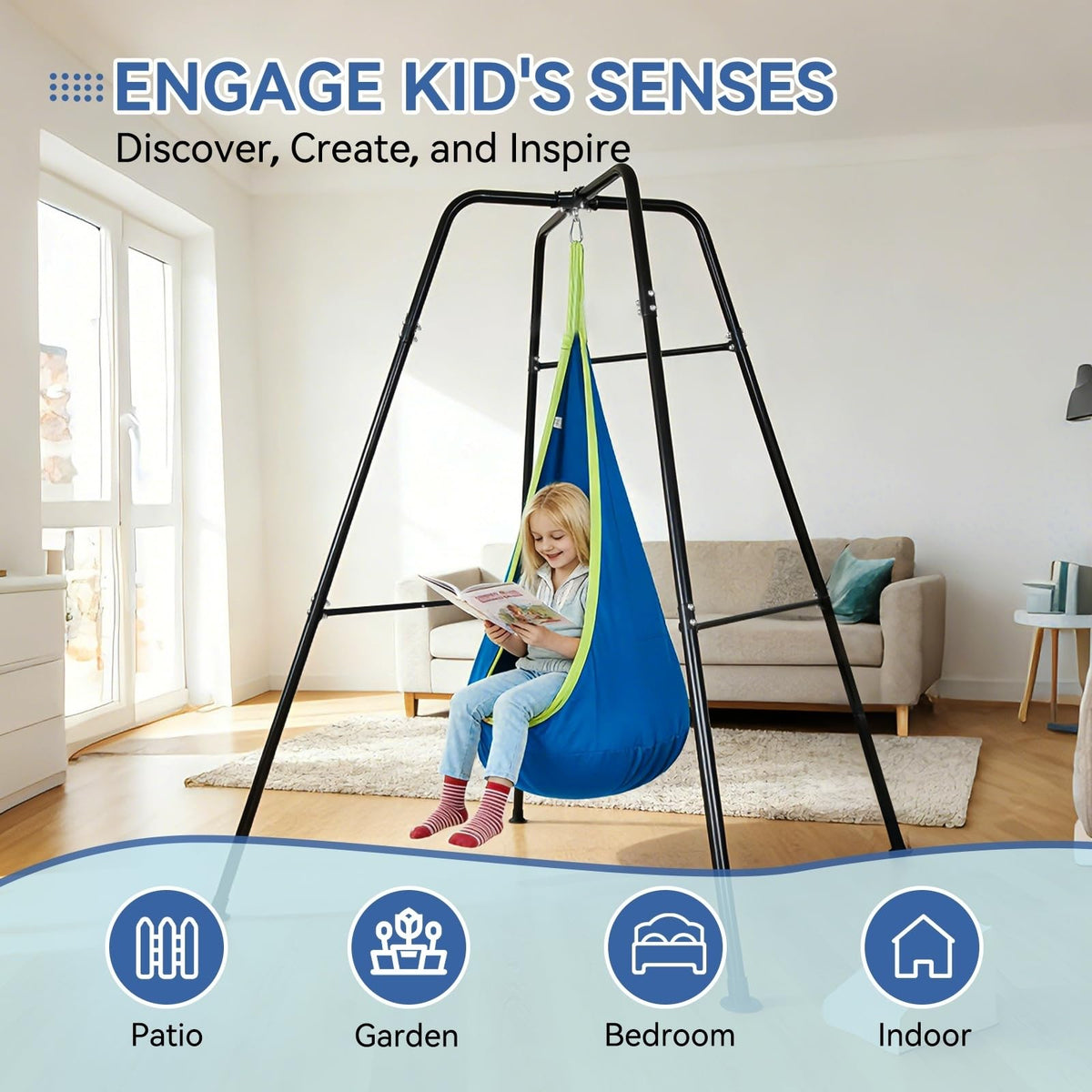 Tianhong sensory pod swing in cotton fabric offering a calm play space