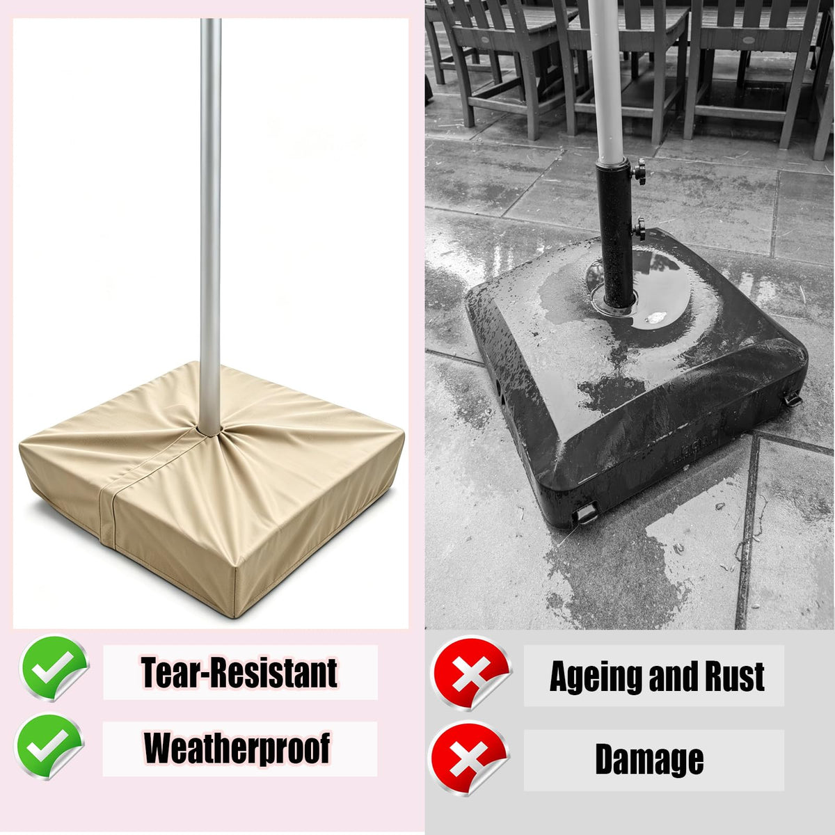 TiantianBao base cover uses elastic corners for a snug windproof fit.