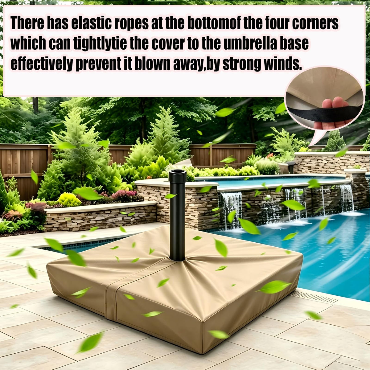 TiantianBao 30x30 inch cover fits most square cantilever bases.