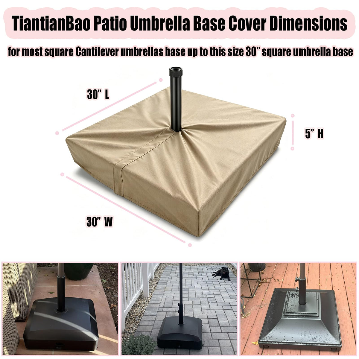 TiantianBao base cover with windproof design stays secure on breezy days.