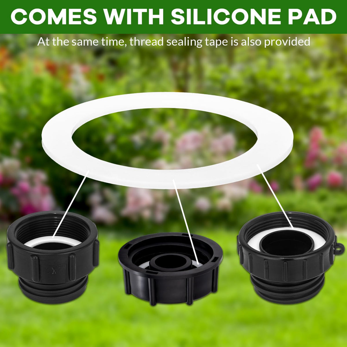 Three sizes of threaded connectors for versatile IBC compatibility.