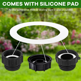 Three sizes of threaded connectors for versatile IBC compatibility.