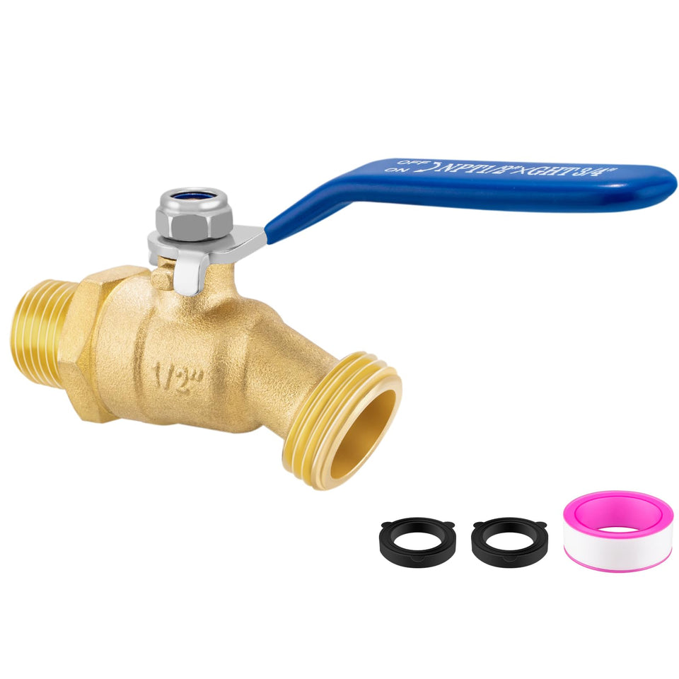 TiantianUp brass hose bib full-port for strong water flow across long hoses.