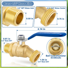 TiantianUp extended-handle hose bib reduces hand fatigue during watering.