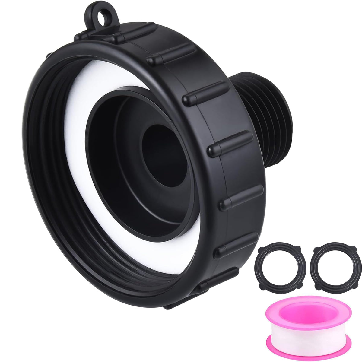TianTianUp IBC tote drain adapter with 2.44-inch thread provides a secure hose connection.
