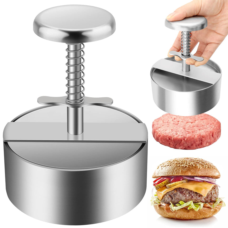 TIANTOU burger press top view highlights durable stainless steel for long-lasting use.