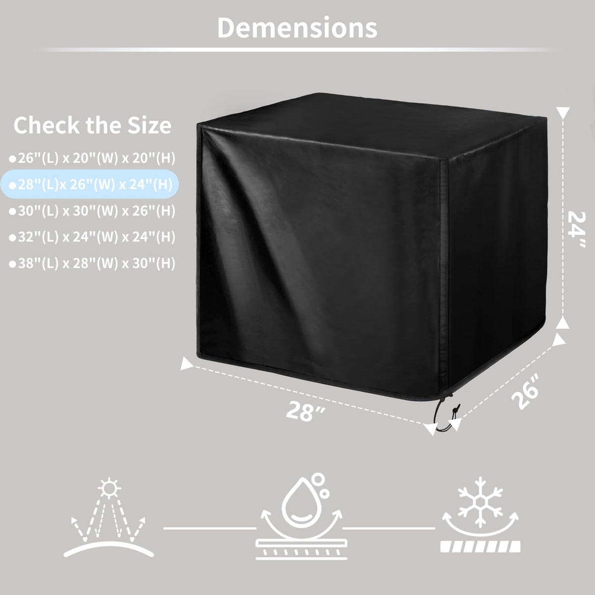 TIAOFY generator cover shows sealed tape and double-stitched seams for durability