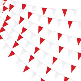 tibijoy 100ft red and white pennant banner for versatile indoor outdoor decor