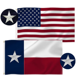 Tibijoy US flag with embroidered stars, durability for outdoor mounting.