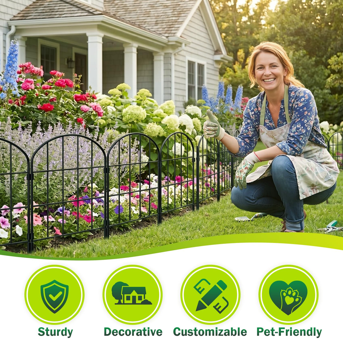 Ticanros durable garden fence adds charming perimeter to beds