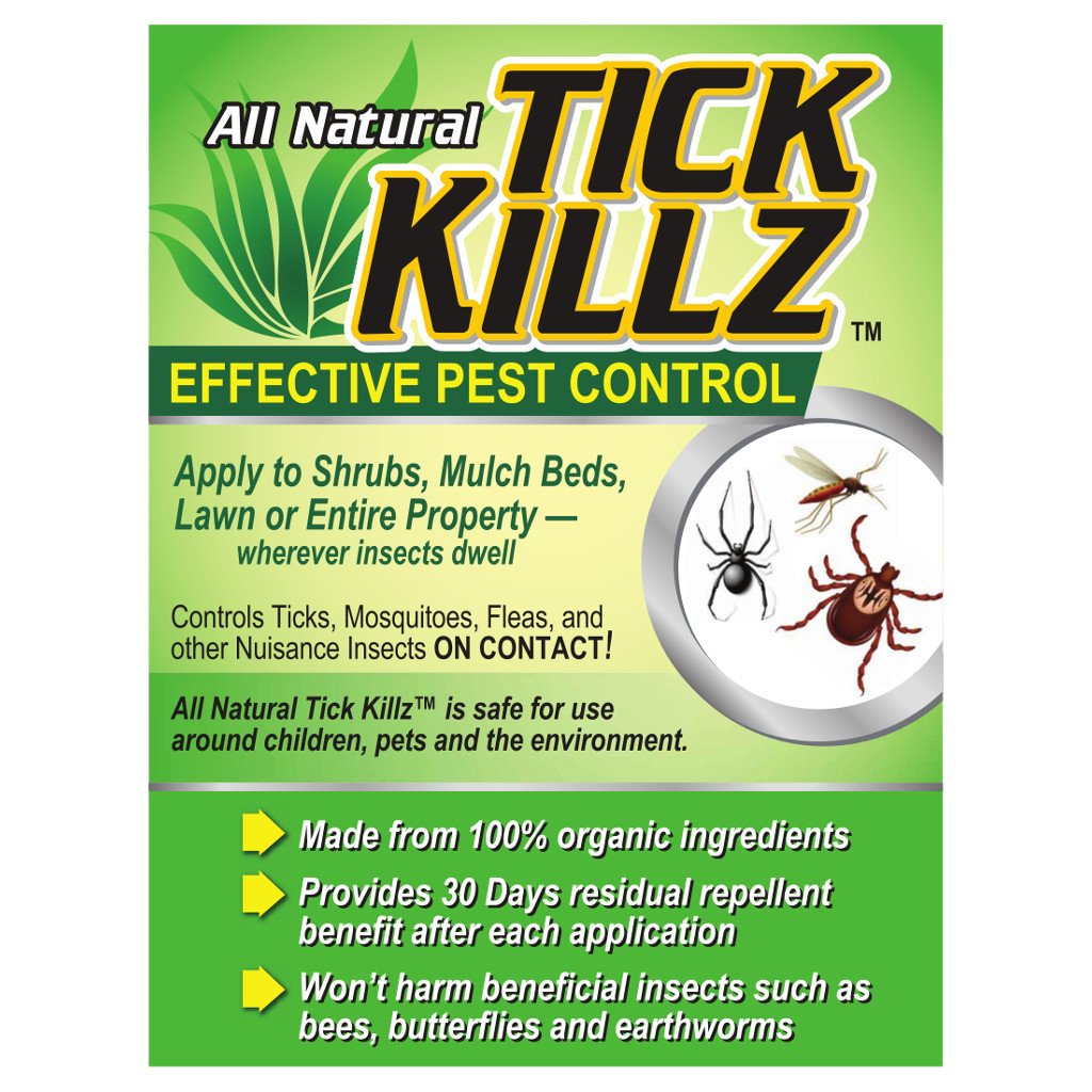 Tick Killz demonstrates broad coverage up to ten thousand square feet.