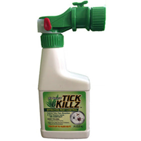 Tick Killz hose-end spray on lawn, easy outdoor pest control.