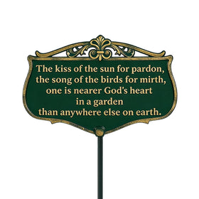 TICKCACY Kiss of the Sun double-sided garden sign adds literary charm to your outdoor space.