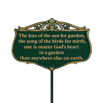 TICKCACY Kiss of the Sun double-sided garden sign adds literary charm to your outdoor space.