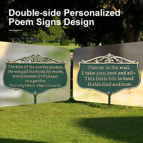 TICKCACY vintage green aluminum garden plaque fits patios, lawns, and porches with style.